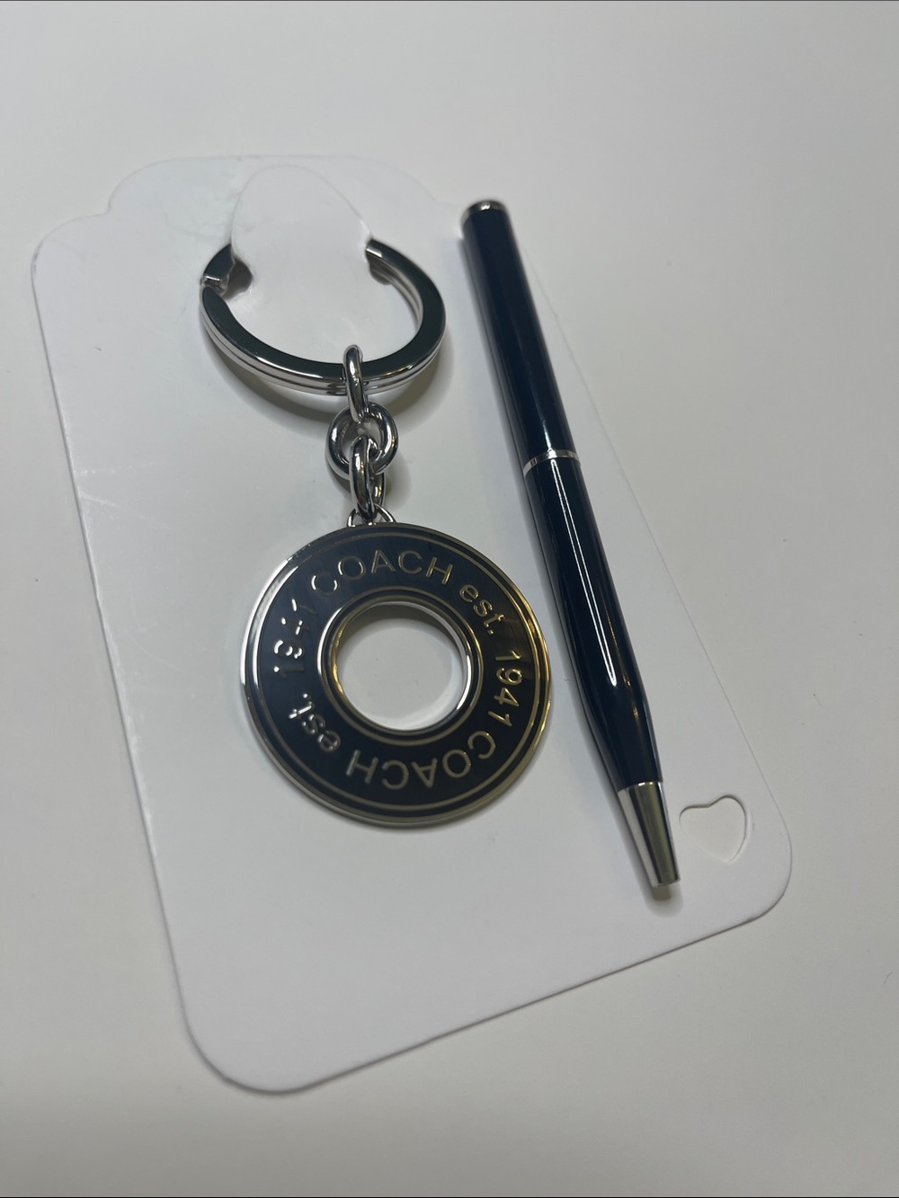 COACH Round Logo Keyring and Coach Pen - Picture 6 of 7